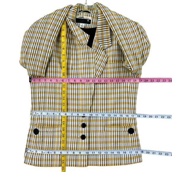 Vintage Yellow, Black and White Plaid Blazer by David Benjamin - Picture 15 of 16